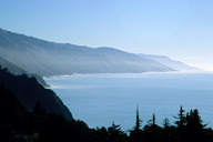 California: Big Sur, Pacific Ocean in morning mist, January