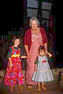 Kenya: Nairobi National Park, Daphne Sheldrick with her granddaughters Emilie and Zoe.