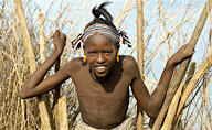 Dassanech boy in village of Ilokelete